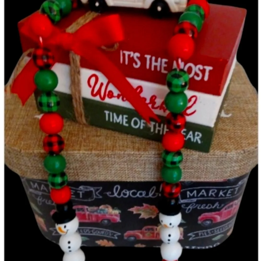 Handcrafted holiday bead garland